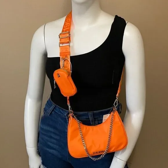 NWT Steve Madden Crossbody Bag w/ Airpod Pouch - Orange - Picture 6 of 17
